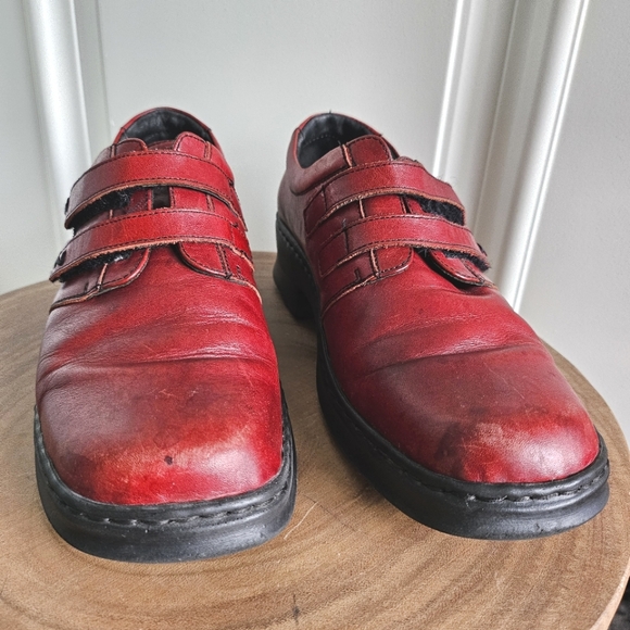 5/$25 Josef Seibel W39 leather loafers burgundy velcro straps - Picture 2 of 8